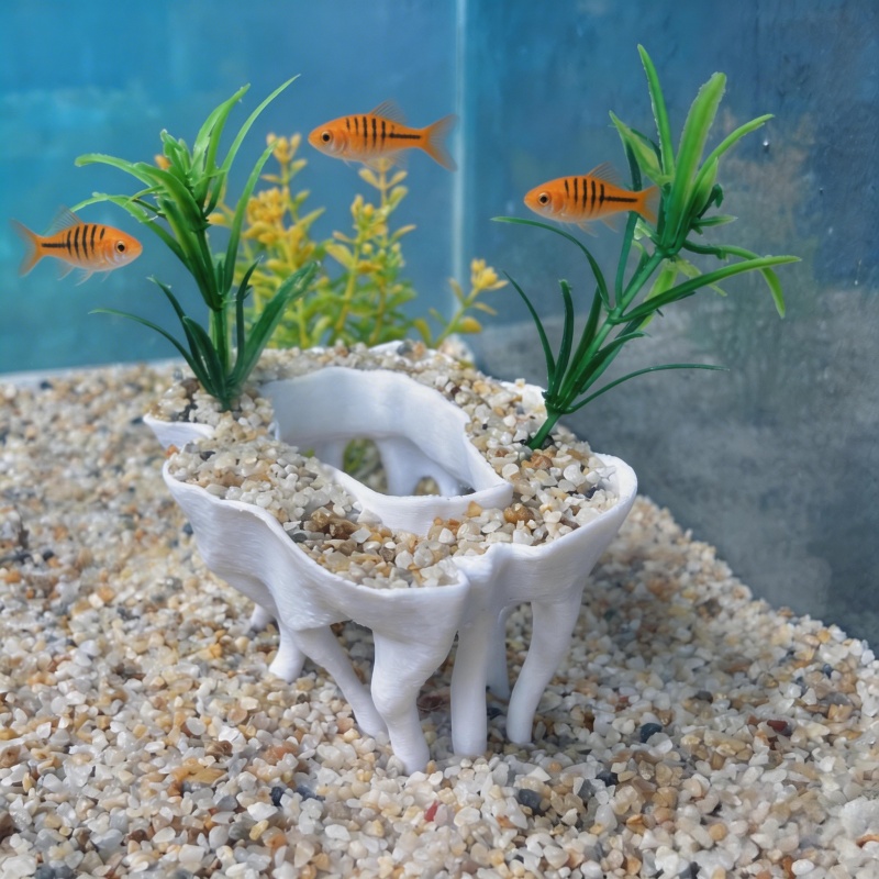 3D printed aquarium plants in  - Plant Aquarium Pot review and price