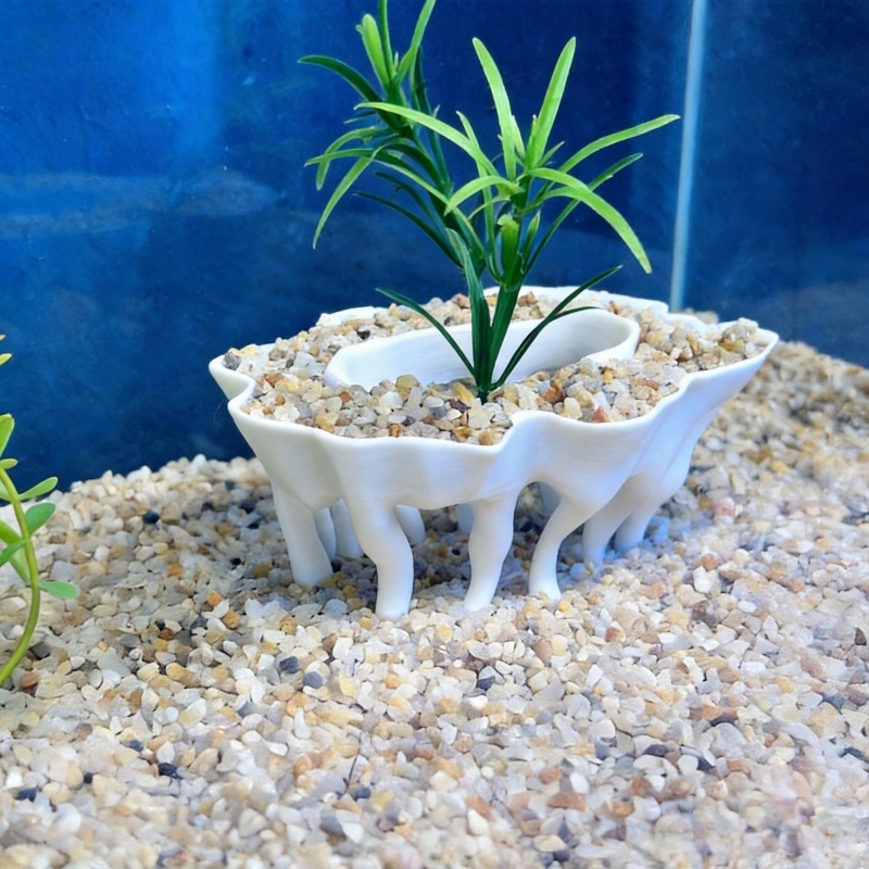 3D printed aquarium plants in  - Plant Aquarium Pot review and price